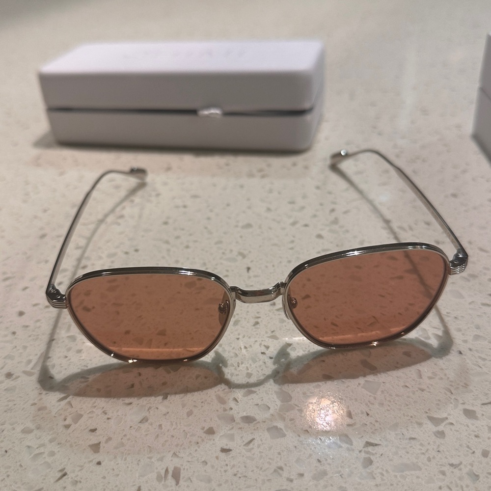 CHIMI Stockholm Polygon Glasses in Sliver / Rose Pink